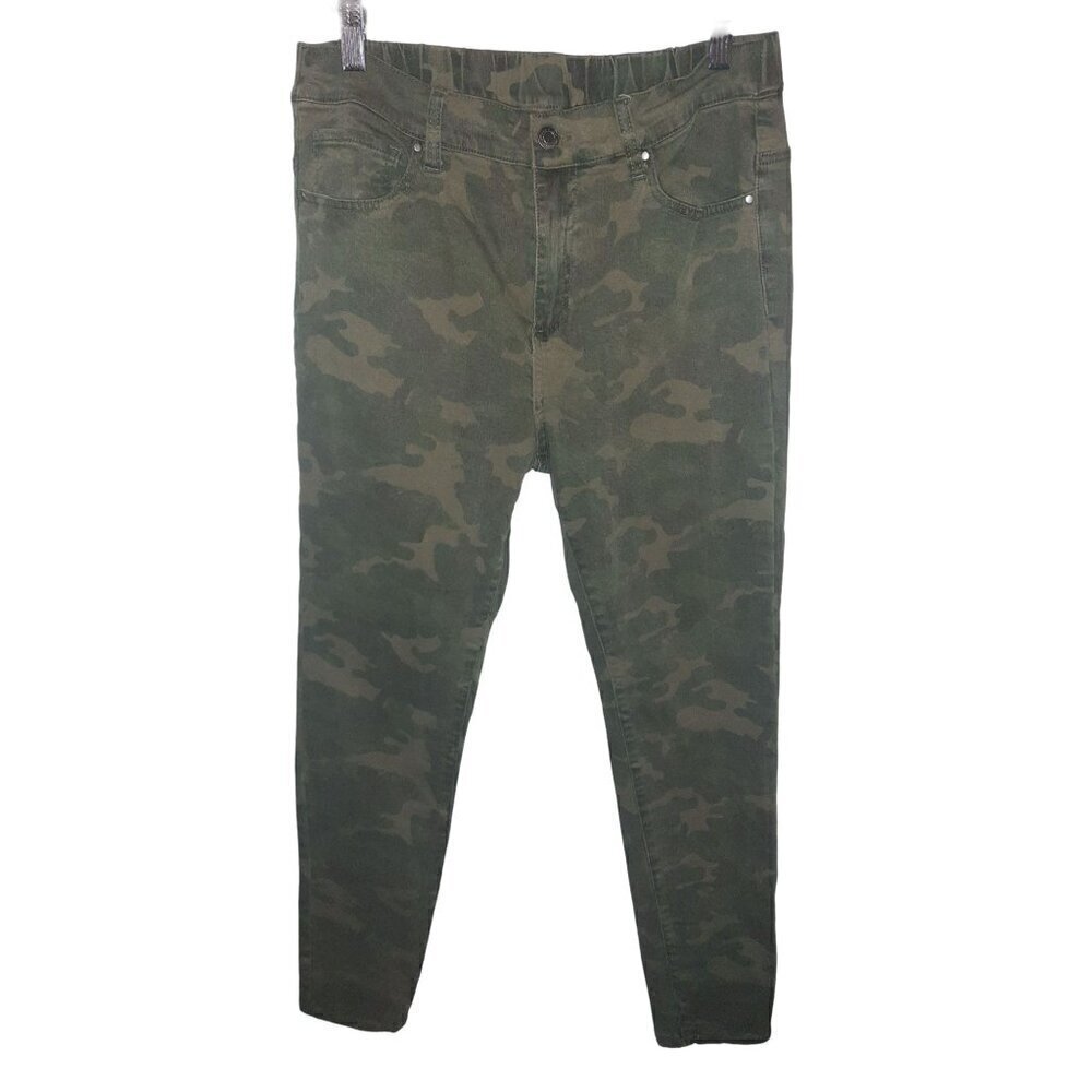 GRACE & LACE Camouflage Mid Rise Zip-Up Jeggings Pants Jeans Size Large